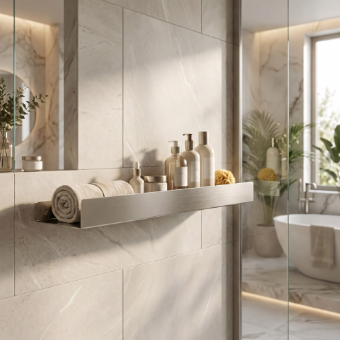 BATHROOM SHELF REA SF04-600 60CM BRUSH STEEL