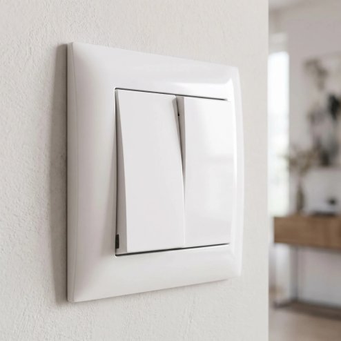 Toolight Double Switch With Frame Oste Jnh007-w White