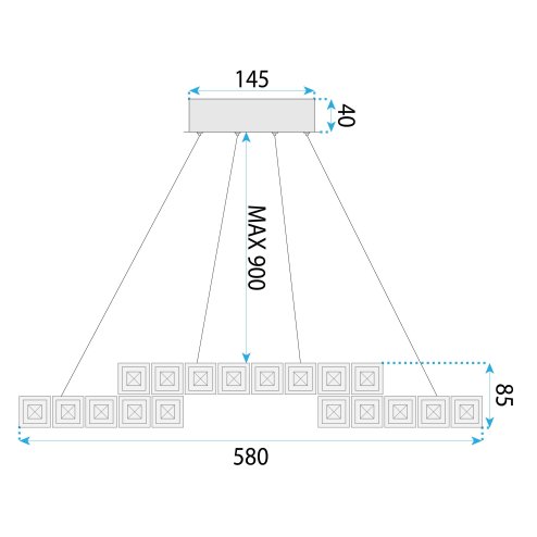 CEILING LAMP CHANDELIER TOOLIGHT LED APP1556-CP GOLD