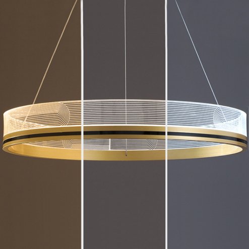 Pendant LED Lamp TOOLIGHT APP1189-CP 40cm Gold Metal Plastic 32W