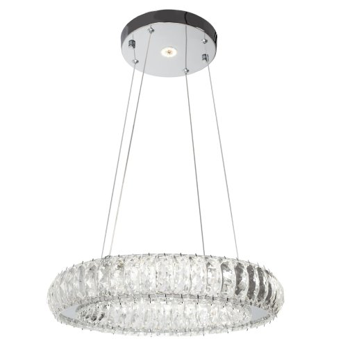 Pendant LED Lamp TOOLIGHT APP1040-CP Cristal + remote control Round 2-light points 40W 39x39x6,5-85cm