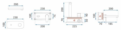 Concealed Basin Faucet REA Mild Black Rose Gold + Box