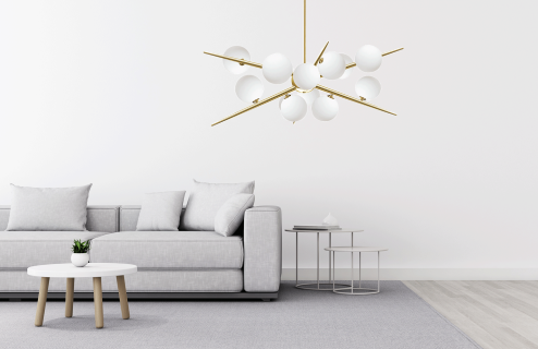 Pendant Lamp TOOLIGHT APP998-12CP Gold 12-light points G9 65x70x90cm