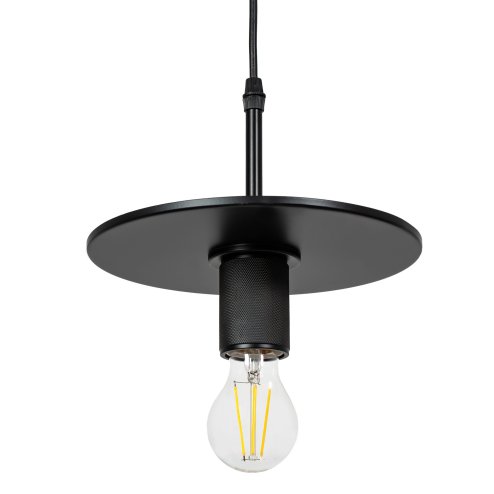 Pendant Lamp TOOLIGHT APP1180-1CP FLAT Black Metal E27 1-light point
