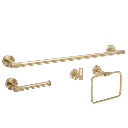 BATHROOM HOOK SET REA GRID BRUSH GOLD 4 PIECES