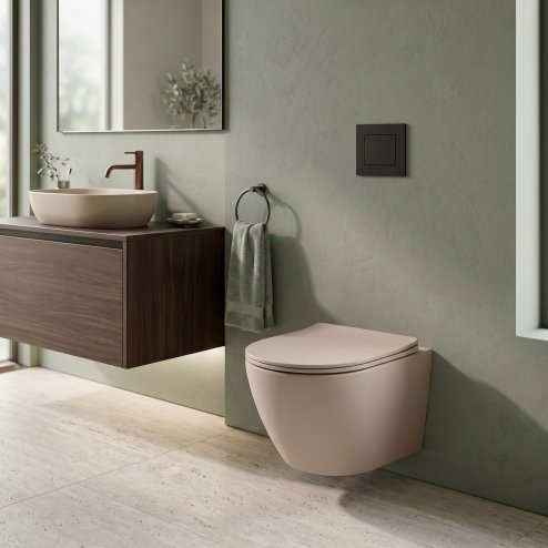Toilet bowl REA Carlo Mini Tornado Mocca Matt
