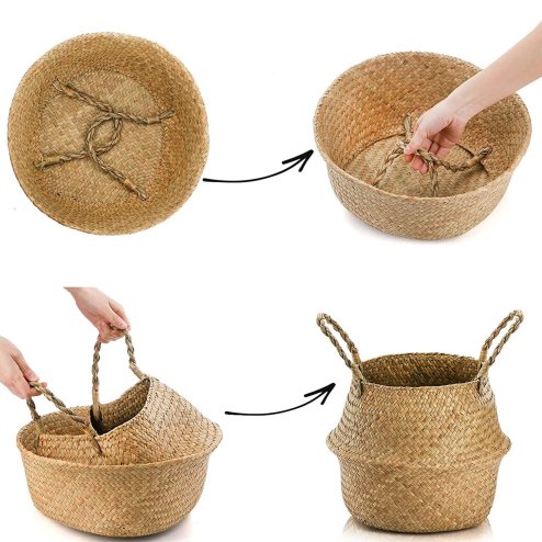 Natural boho-style basket YT21B-35