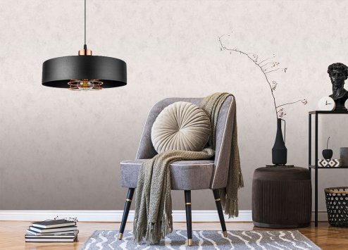Pendant Lamp TOOLIGHT APP1246-1CP Black Metal E27 1-light point