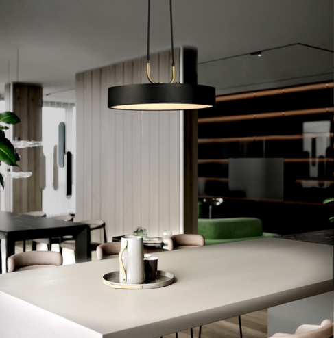 LAMP APP947-1CP ROUND BLACK 30cm