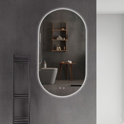 Mirror LED EGG 60x80 cm