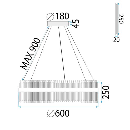 CEILING LAMP CHANDELIER TOOLIGHT APP1516-CP60 CHROME