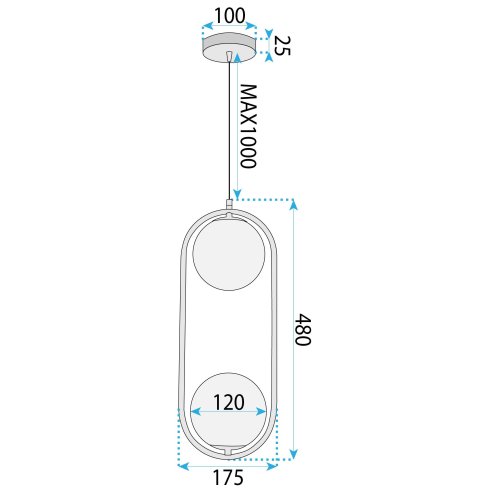 PENDANT CEILING LIGHT TOOLIGHT G134-2CP GOLD