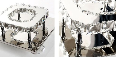 Ceiling LED Lamp Chandelier TOOLIGHT APP406-C Mirror Metal Cristal Square