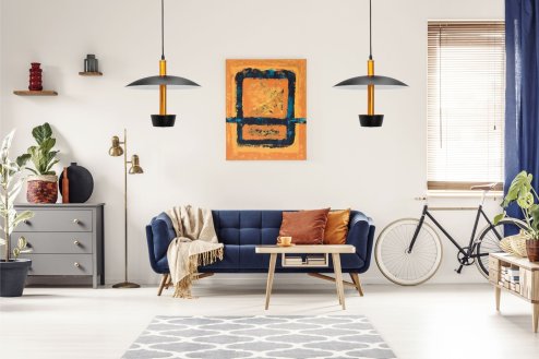 Pendant LED Lamp TOOLIGHT APP914-1CP Gold Black Round 1-light point 7W 35,5x30cm
