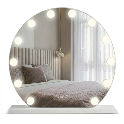 MIRROR REA HOLLYWOOD WHITE 50CM LED