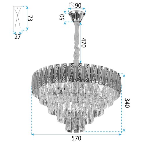 CEILING LAMP CHANDELIER TOOLIGHT G060-CP 60CM GOLD