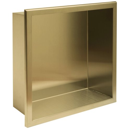 Built-in Stainless Steel Bathroom Shelf 30X30 Brushed Gold