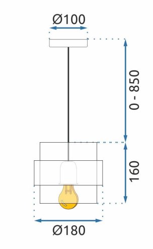 Pendant Lamp TOOLIGHT APP1236-1CP Gold Metal Glass E27 1-light point