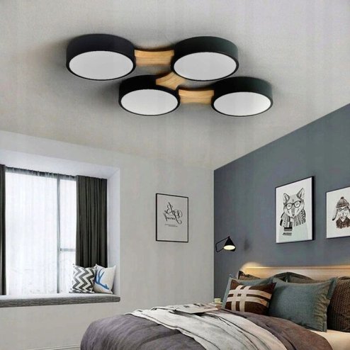Ceiling LED Lamp Chandelier TOOLIGHT APP527-4C Black + Remote Control 4-light points 4 x 12W 46x65Cm