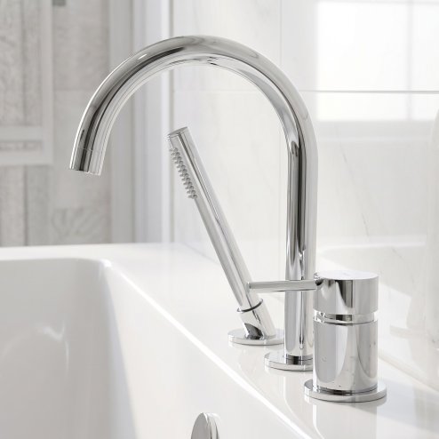 Rea 3-Hole Bathtub Faucet Lungo Chrome 23,5X6,5X27,5Cm