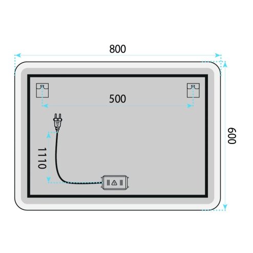 MIRROR REA TOP-3 80X60 TRANSPARENT 80X60 LED
