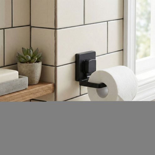 Toilet paper holder REA without drilling Black 381698