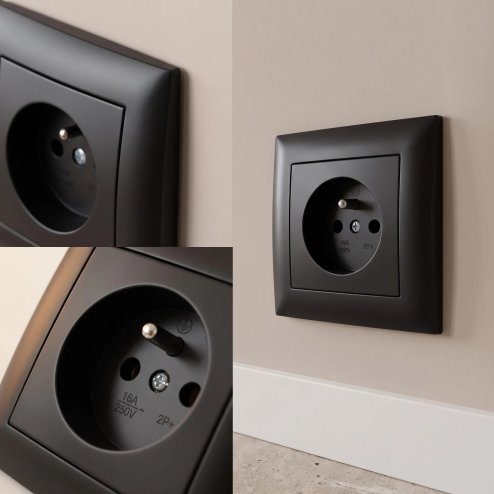 Toolight Single Socket Frame Oste Jnh013-1f Black