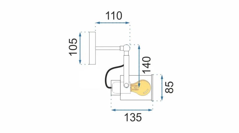 Wall Light Toolight APP486-1C E27 black