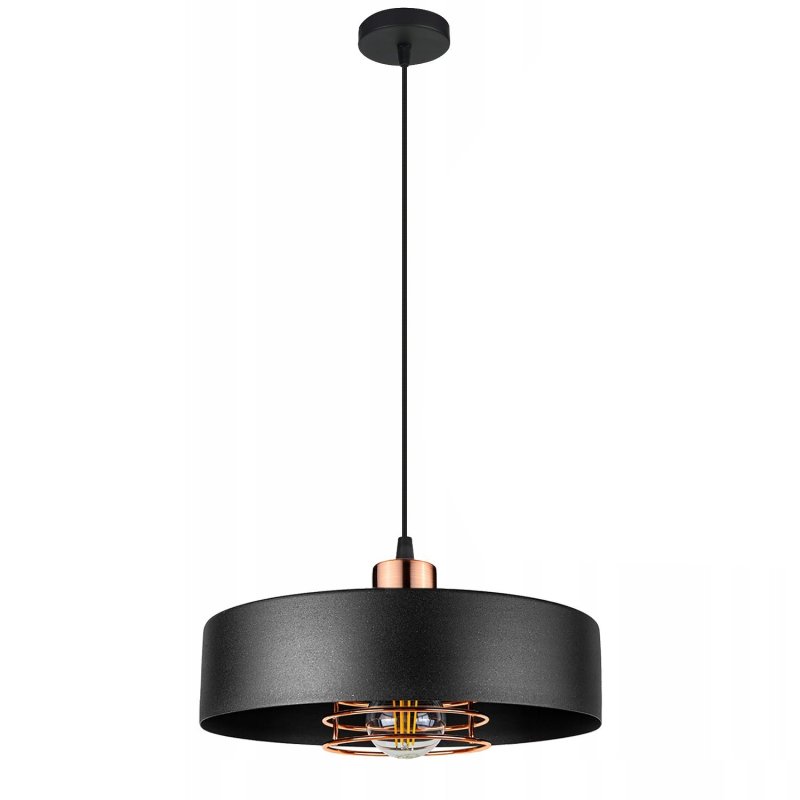 Pendant Lamp TOOLIGHT APP1246-1CP Black Metal E27 1-light point