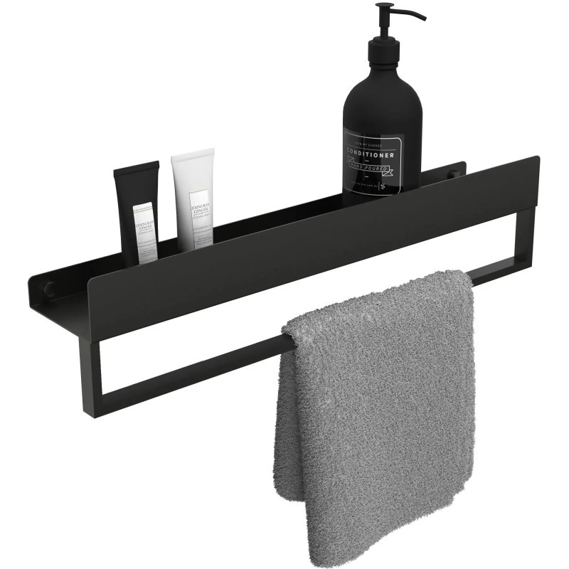 Bathroom Shelf Sf01 60Cm Black Matt