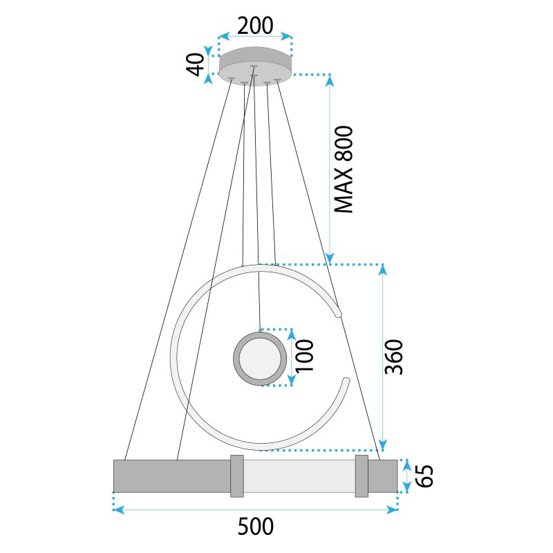 LED PENDANT LAMP TOOLIGHT LHJ060-CP 12 GOLD