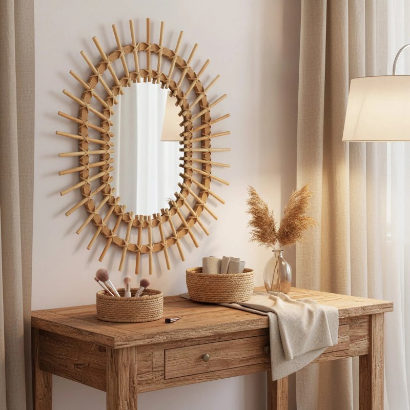 Boho Wall Mirror REA QDJ5749 57cm