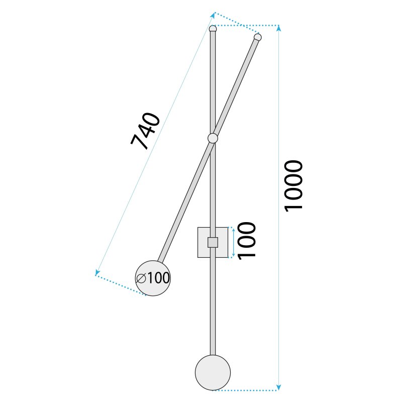 WALL LAMP TOOLIGHT APP1595-2W BLACK