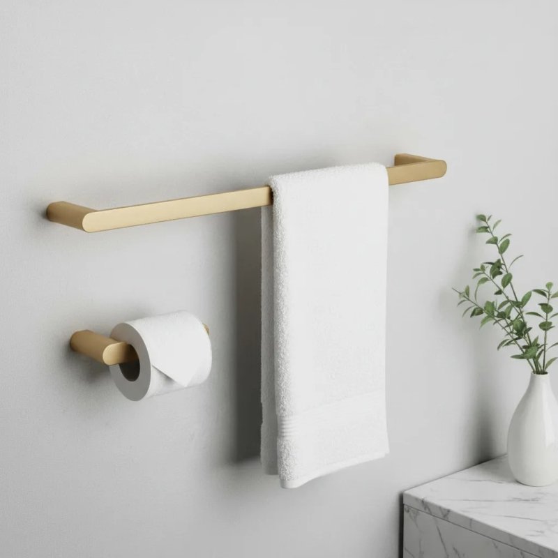 BATHROOM HOOK SET REA MATI BRUSH GOLD 4 PIECES