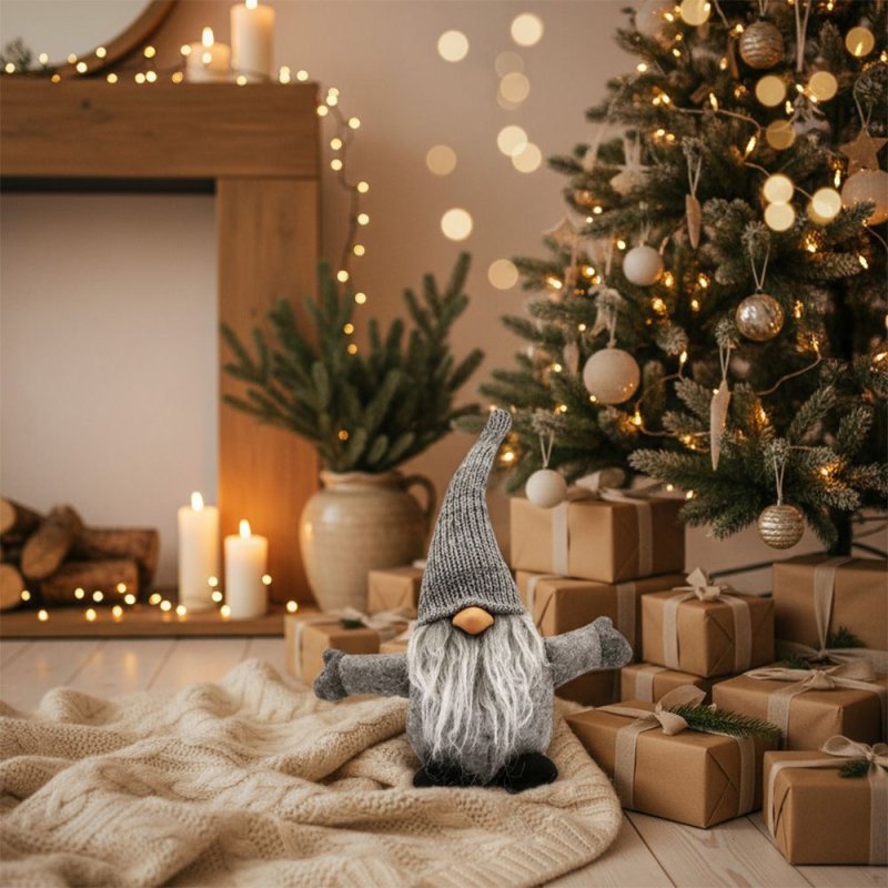 Chrismas Gnome 35cm YX045 GREY