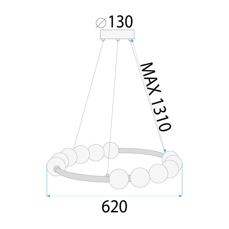 CEILING LAMP CHANDELIER TOOLIGHT LED APP1553-CP GOLD