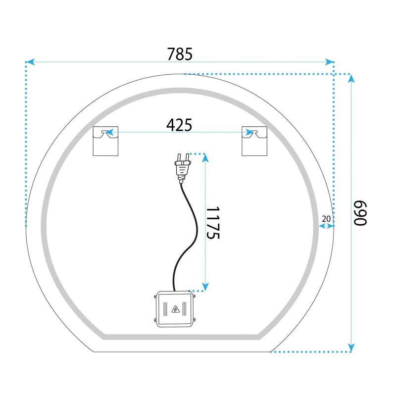 MIRROR REA FABIO 80 LED