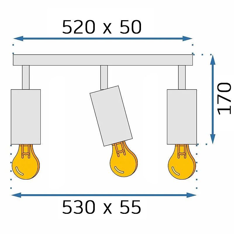 Pendant Lamp TOOLIGHT APP1243 SPOTS Metal Black GU10 3-light points