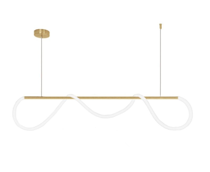Pendant LED Lamp TOOLIGHT APP854-CP LONG Gold 1-light point 60W 120x26cm
