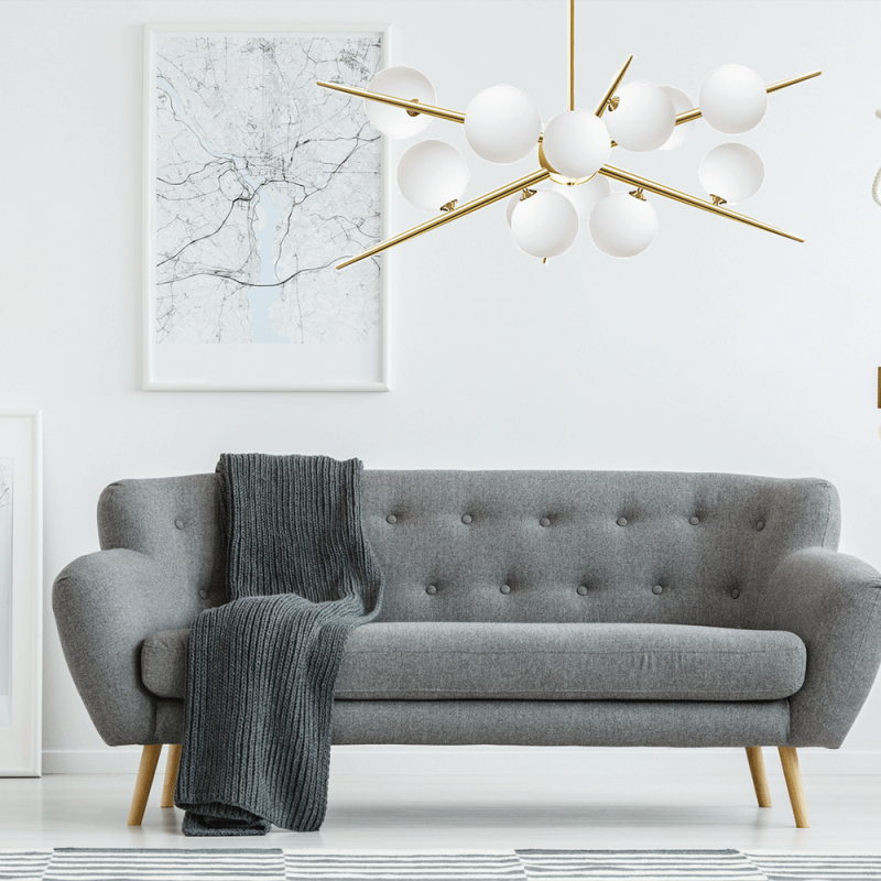 Pendant Lamp TOOLIGHT APP998-12CP Gold 12-light points G9 65x70x90cm