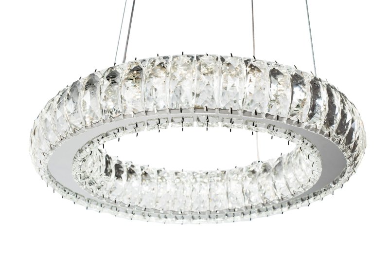 Pendant LED Lamp TOOLIGHT APP1040-CP Cristal + remote control Round 2-light points 40W 39x39x6,5-85cm