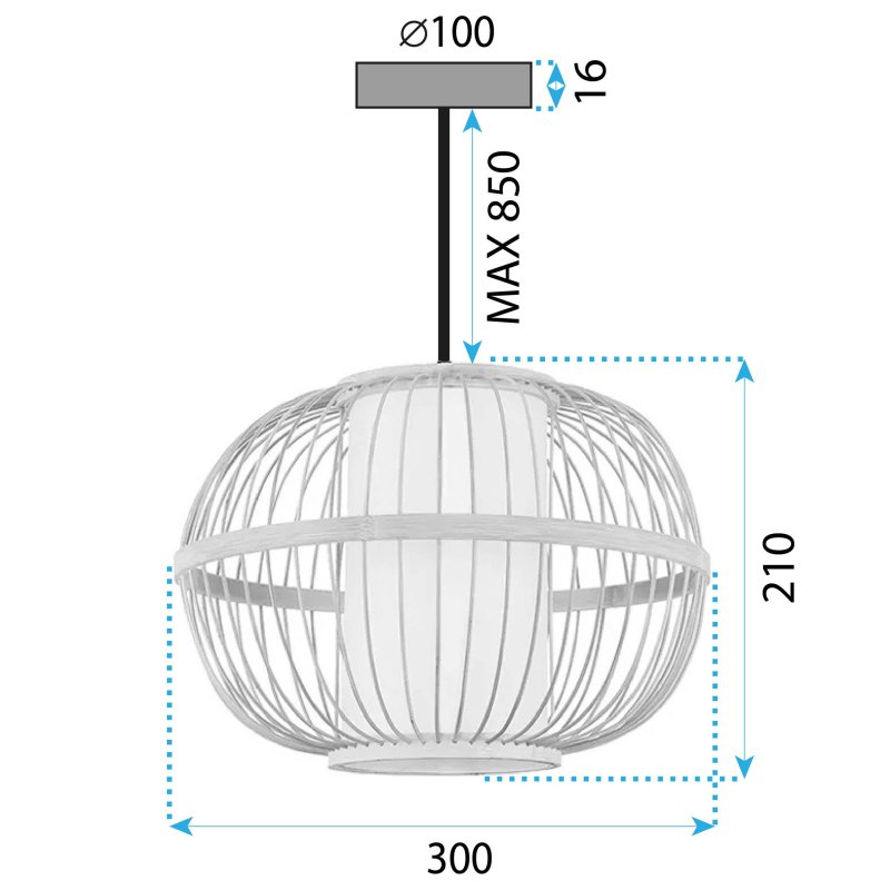 LAMP BOHO APP1631-1CP BEIGE