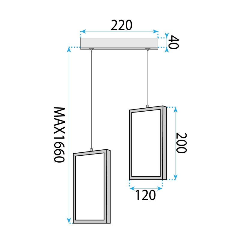PENDANT CEILING LAMP TOOLIGHT LHJ085-2CP BLACK