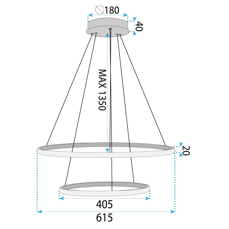 PENDANT LAMP TOOLIGHT LHJ007-CP2 30 GOLD