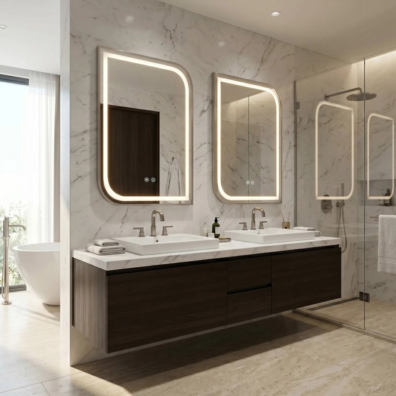 Mirror Rea Zone 70X50 Led Brush Nickel