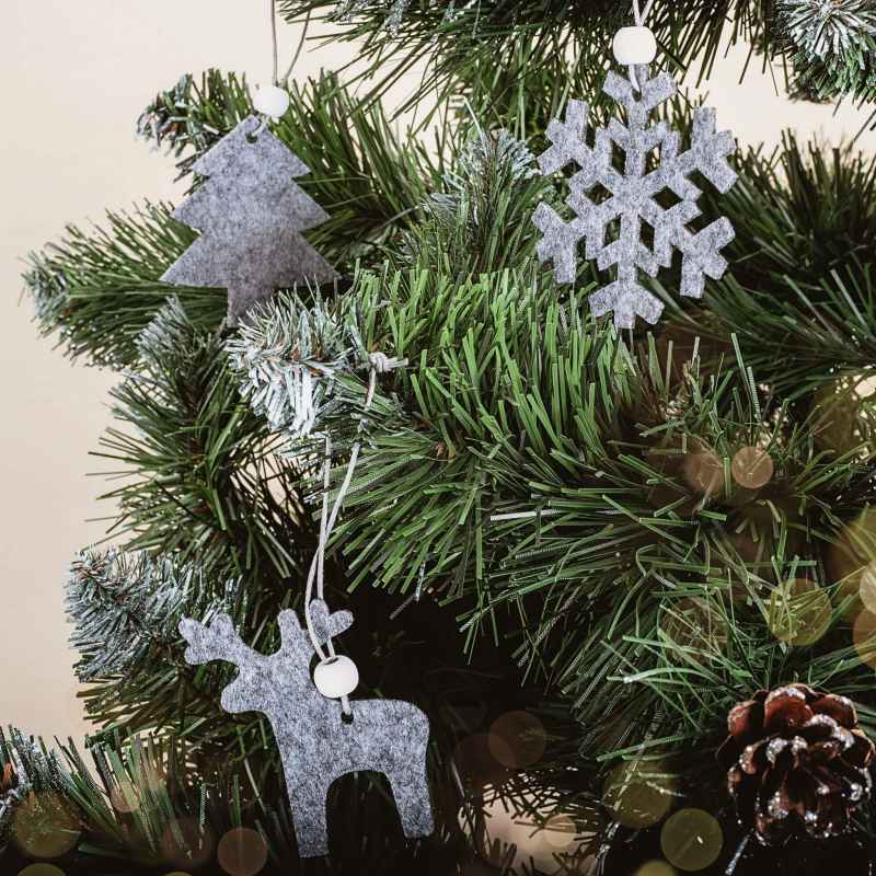 Set of 16pcs Christmas tree hangers Grey