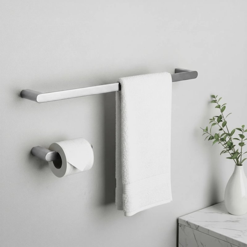 Set Of Bathroom Hangers Rea Mati Brush Nickel