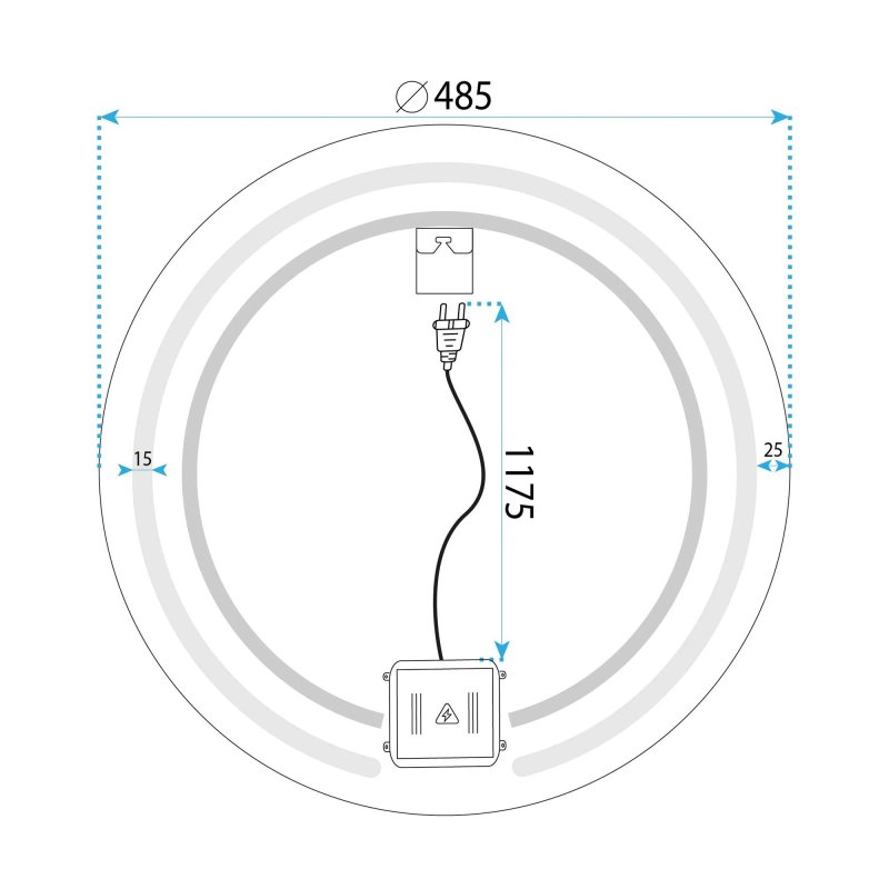 MIRROR REA MODERN 50 LED TRANSPARENT