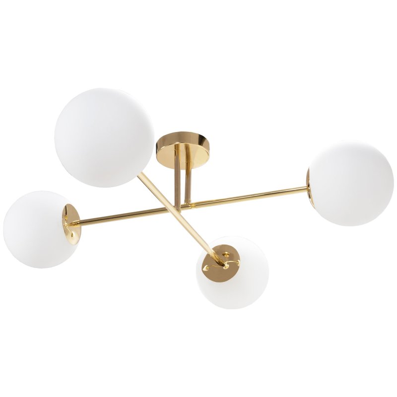 Ceiling Lamp Chandelier TOOLIGHT APP1248-4Cp Gold Metal Glass E27 4-light points