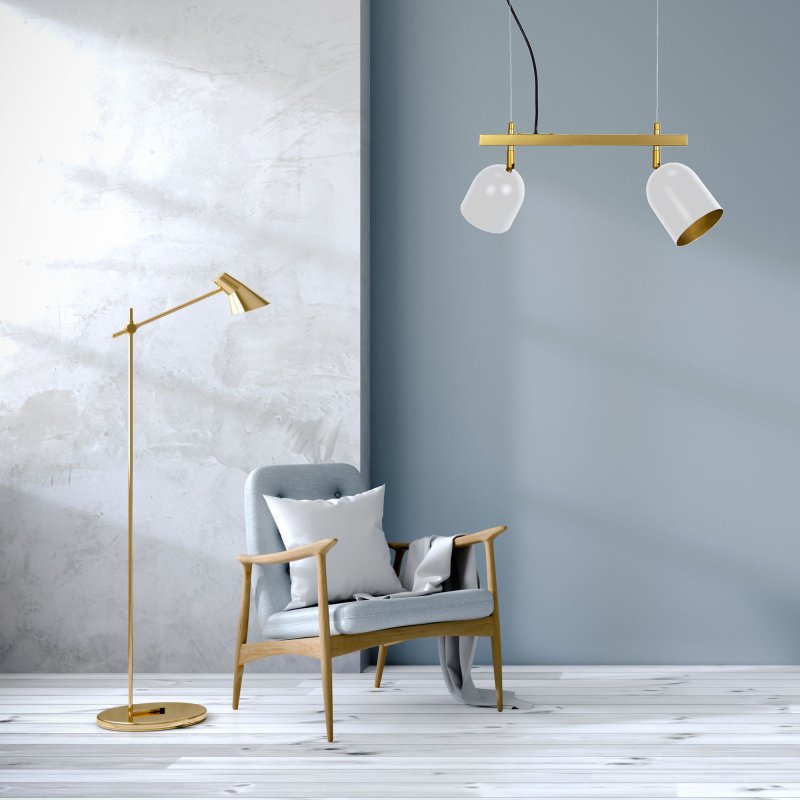 Pendant Lamp TOOLIGHT APP1032-2CP Gold White 2-light points E27 38x10x20-110cm